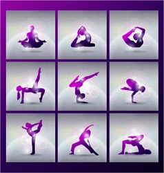 Set of of meditating and yoga poses Royalty Free Vector