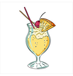 Summer Cocktail Pina Colada With Pineapple