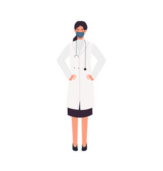 Female Doctor Wearing Medical Mask