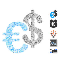 Hatch Collage Euro And Dollar Currency Icon