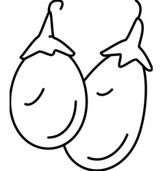 Indian Eggplant Line Icon