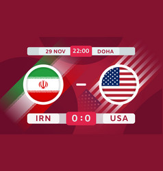 Iran Vs Usa Match Design Element Football