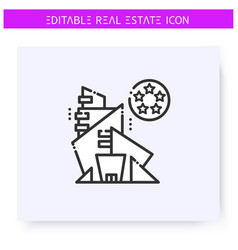 Luxury House Line Icon Editable