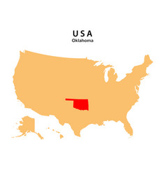 Oklahoma State Map Highlighted On Usa Map