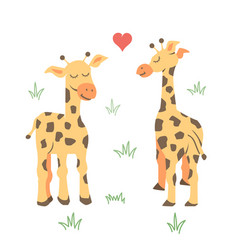 A Giraffe Couple Facing Each Other