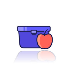 Lunch Box Icon With Outline