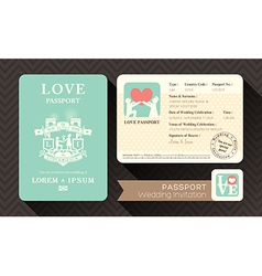 Passport Wedding Invitation Card Design Template