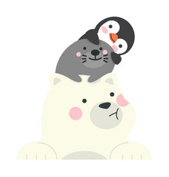 Stack Of Polar Bear With Sea Lion And Penguin