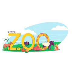 Zoo Petting Flat Composition