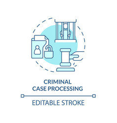 Criminal Case Processing Blue Concept Icon