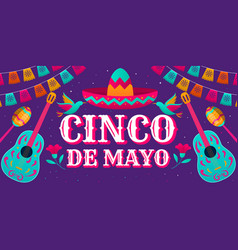 Horizontal Banner For Cinco De Mayo Celebrate