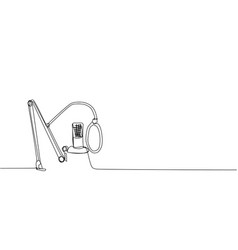 Microphone And Pop Filter One Line Art Continuous