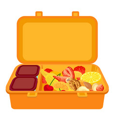 Open Lunchbox Icon Cartoon Style