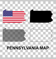 Set Of Pennsylvania Map United States America