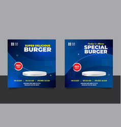 Social Media Banner Post Template For Food Burger