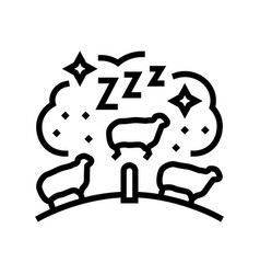 Counting Sheep Sleep Night Line Icon