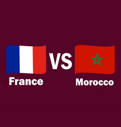 France And Morocco Flag Ribbon With Names Symbol