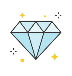 3d diamond iconmultiple colours Royalty Free Vector Image