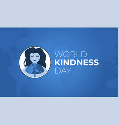 Blue World Kindness Day Background With Woman