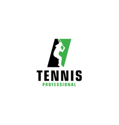 Letter I With Tennis Player Silhouette Logo