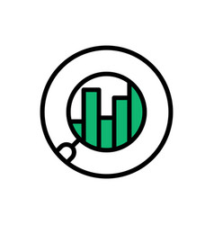 Good Financial Growth With Magnifier Round Icon