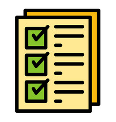 Shopping Checklist Icon Flat