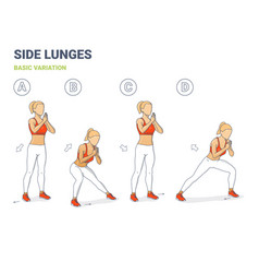 Side Lunges Girl Exercise Guidance Lateral Lunges