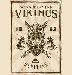 Vikings Poster In Vintage