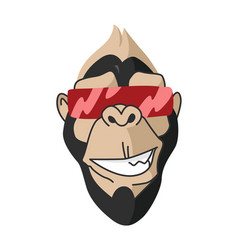 Cool Monkey Wearing Glasses Logo Design