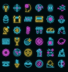 Biophysics Icons Set Neon