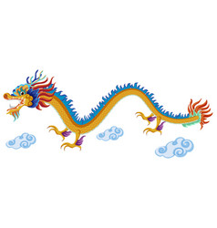 Chinese Dragon Flying Over Clouds Isolated