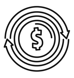 Dollar Coin Icon Outline Send Money