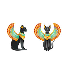 Egyptian Cats Bastet Goddess Black Cat Set