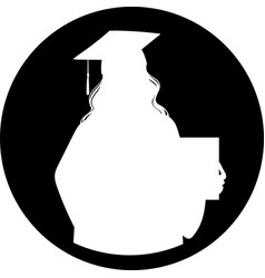 Female Student Graduation Avatar With Circle