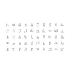 Kindergarten Concept Linear Icons