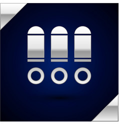 Silver Bullet Icon Isolated On Dark Blue