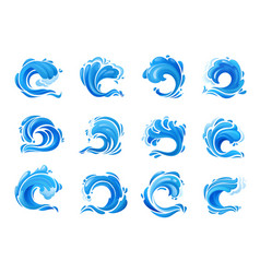 Tsunami Ocean Wave Sea Storm And Surf Icons