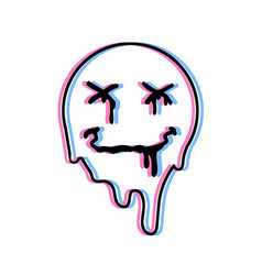 Acid Smile Face Melted Rave And Techno Symbol