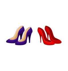 Blue And Red Womens Shoes With High Heels