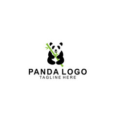 Panda Bear Silhouette Logo Design Template