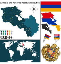 Armenia With Nagorno Karabakh Republic Map