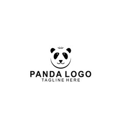 Panda Bear Silhouette Logo Design Template