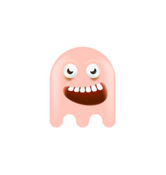 Cute Pink Ghost Isolated On White