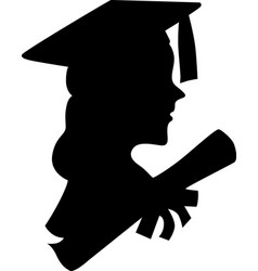 Female Student With Graduation Cap And Gown