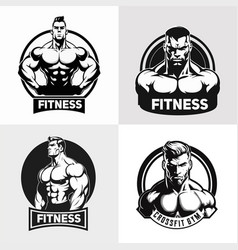 Gym Fitness Club Logo Design Bodybuilder