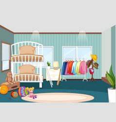 Interior Of Children Bedroom With Clothes Rack