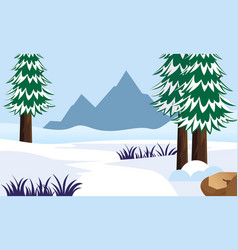 Winter Landscape Background Flat