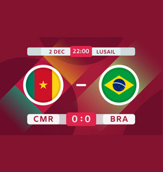 Cameroon Vs Brazil Match Design Element Football