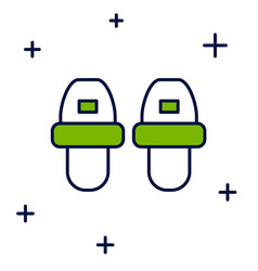 Filled Outline Hotel Slippers Icon Isolated