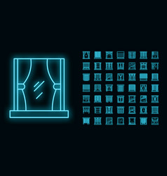 Blind Window Icon Set Neon